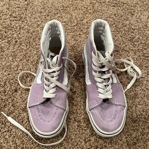 Vans High-Top Sneakers in Lavender and White